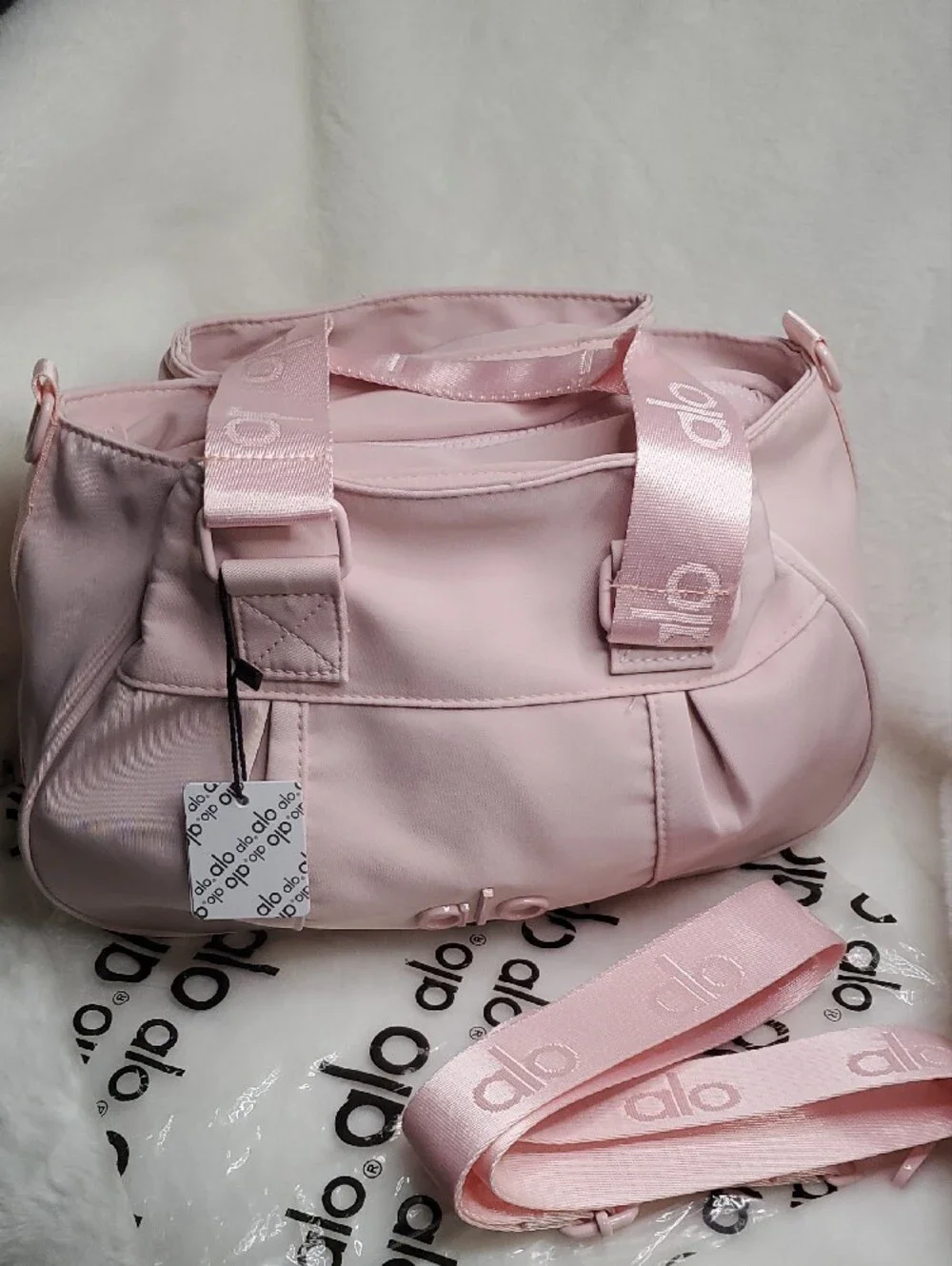 ALO Yoga Pink Quilted Strap Shoulder Bag